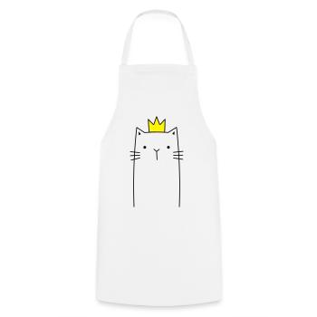 Cat with crown Prince princess gift - Cooking Apron - white - Front - AI Model Male 185 dark (185cm)