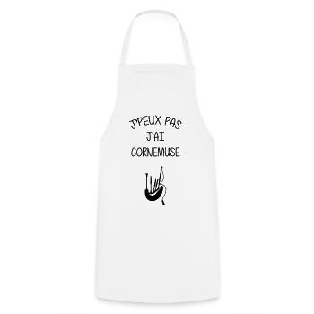Cornemuse / Ecosse / Instrument de Musique - Tablier de cuisine - blanc - Devant - AI Model Male 185 dark (185cm)