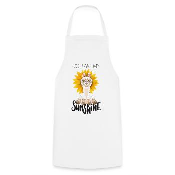 Alpaga Tournesol Amour Couple Soleil - Tablier de cuisine - blanc - Devant - AI Model Male 185 dark (185cm)