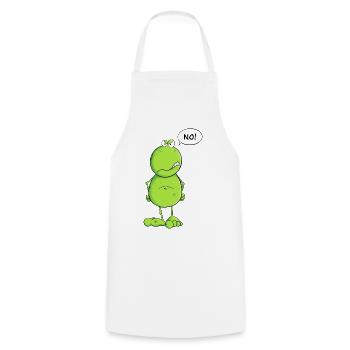 Lustiger No Frosch I Nein Nö Statement - Kochschürze - Weiß - Vorne - AI Model Male 185 dark (185cm)