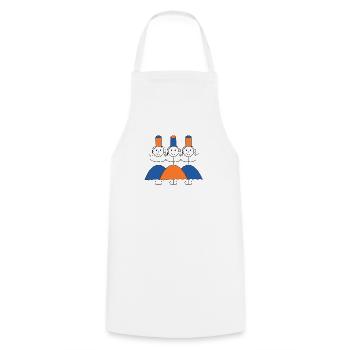 Bretonnes en riboul - Tablier de cuisine - blanc - Devant - AI Model Male 185 dark (185cm)