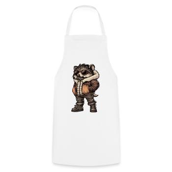 Igel Cool Winter - Kochschürze - Weiß - Vorne - AI Model Male 185 dark (185cm)