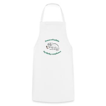 Powered by Caffeine - Fun Design - Cooking Apron - white - Front - AI Model Male 185 dark (185cm)
