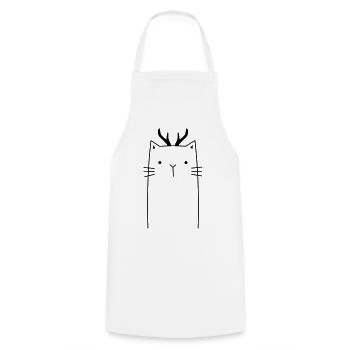 Chat de Noël - Tablier de cuisine - blanc - Devant - AI Model Male 185 dark (185cm)
