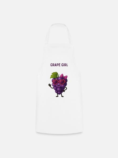 Grape Girl mit Herzbrille - Kochschürze - Weiß