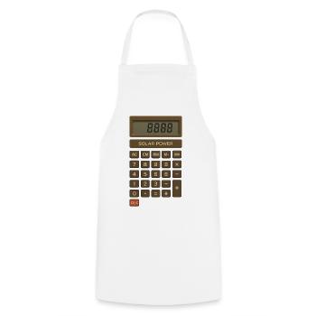 Calculateur d’énergie solaire rétro - Tablier de cuisine - blanc - Devant - AI Model Male 185 dark (185cm)