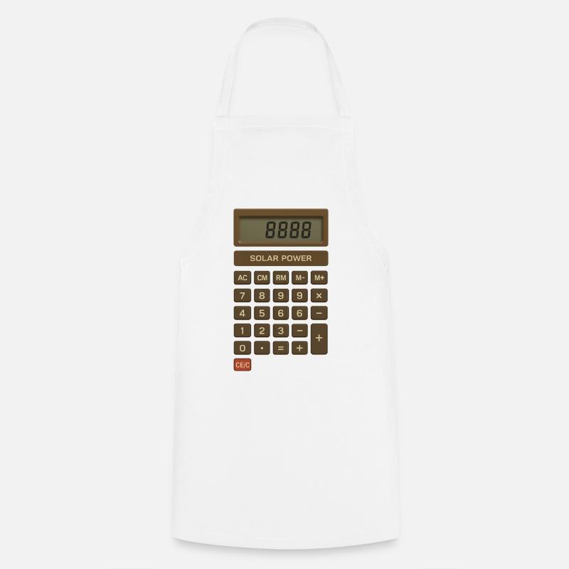 Solar Power Calculator Retro - Cooking Apron - white