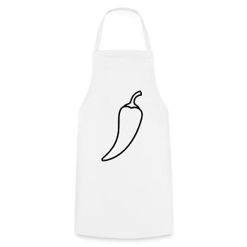 Chili pepper hot outline - Cooking Apron - white - Front - AI Model Male 185 dark (185cm)