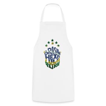 Brasil Hexa Lula Tetra - Cooking Apron - white - Front - AI Model Male 185 dark (185cm)