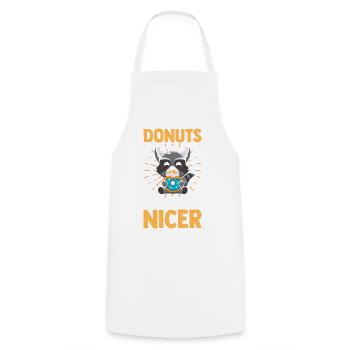 Trash Panda Donuts Makes Me Nicer Raccoon - Cooking Apron - white - Front - AI Model Male 185 dark (185cm)