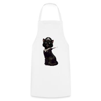 Cat Audrey - Kochschürze - Weiß - Vorne - AI Model Male 185 dark (185cm)