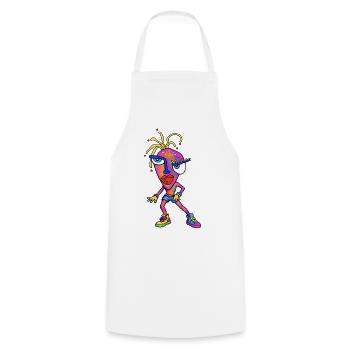 Portrait de dessin animé néon sauvage - Tablier de cuisine - blanc - Devant - AI Model Male 185 dark (185cm)