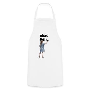 Girl Painting WTF Statement Artwork - Cooking Apron - white - Front - AI Model Male 185 dark (185cm)