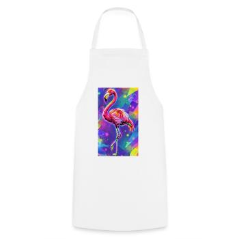 flamingo - Cooking Apron - white - Front - AI Model Male 185 dark (185cm)