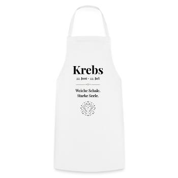 Sternzeichen Krebs - Kochschürze - Weiß - Vorne - AI Model Male 185 dark (185cm)