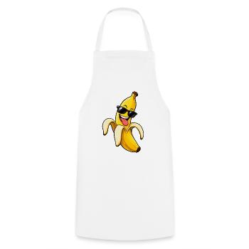 Schicke Bananen-Schwarzbrille - Kochschürze - Weiß - Vorne - AI Model Male 185 dark (185cm)