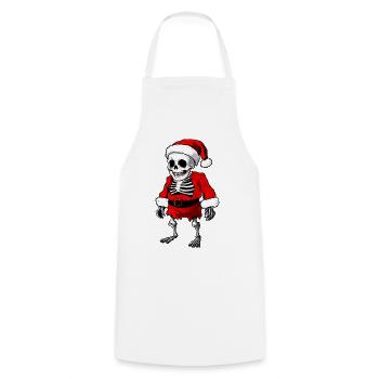 Weihnachten Skelett / Thanksgiving - Kochschürze - Weiß - Vorne - AI Model Male 185 dark (185cm)