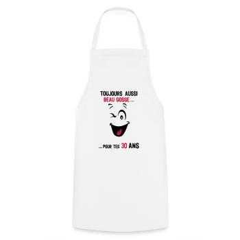 30 years still handsome for age ks - Cooking Apron - white - Front - AI Model Male 185 dark (185cm)