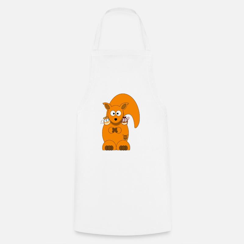 Squirrel with angel nut and devil nut - Cooking Apron - white
