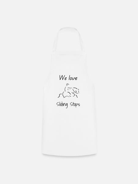 We love Sliding Stops - Cooking Apron - white