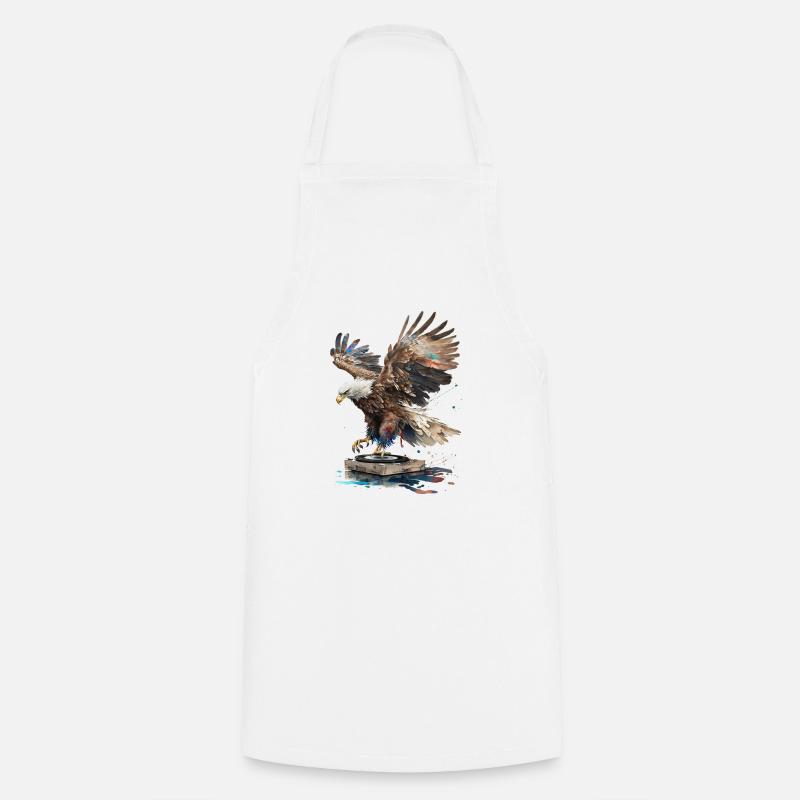 DJ scratching Eagle - Cooking Apron - white