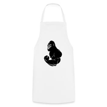 Gorilla Strong - Cooking Apron - white - Front - AI Model Male 185 dark (185cm)