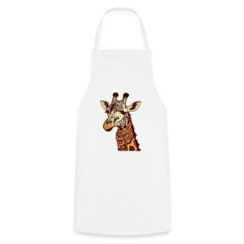 Lydia die Giraffe - Kochschürze - Weiß - Vorne - AI Model Male 185 dark (185cm)