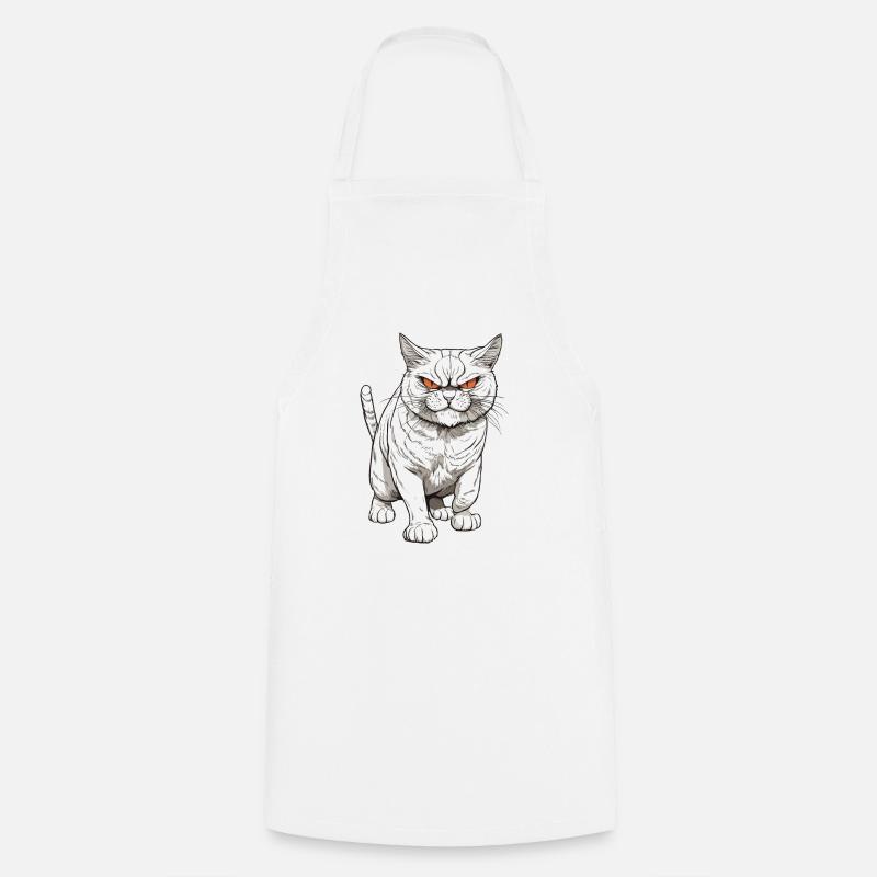 Bad Cat - Cooking Apron - white