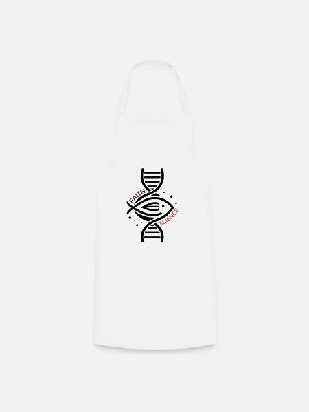 Science & Faith - DNA & Fish. - Cooking Apron - white