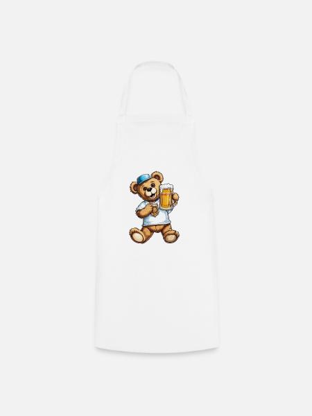 Teddybär / Kuscheltier / Stofftier / Geschenkidee - Kochschürze - Weiß