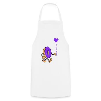 donut comic herz - Kochschürze - Weiß - Vorne - AI Model Male 185 dark (185cm)