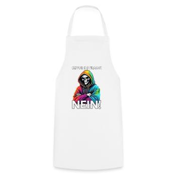 Bevor du fragst NEIN Lustiger Spruch - Kochschürze - Weiß - Vorne - AI Model Male 185 dark (185cm)