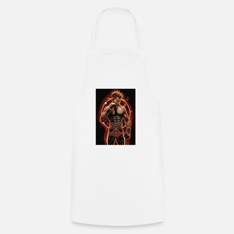 Flaming Boxer - Cooking Apron - white