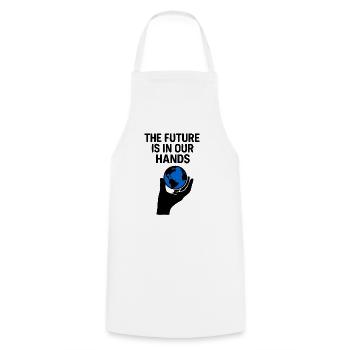 The Future is in our hands - Cooking Apron - white - Front - AI Model Male 185 dark (185cm)