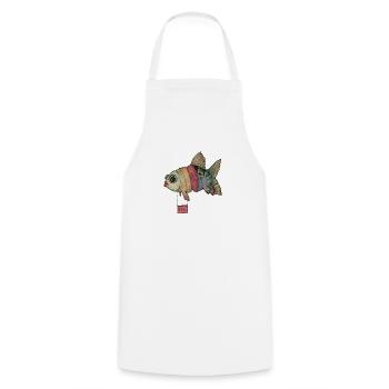 Poisson sushi - Tablier de cuisine - blanc - Devant - AI Model Male 185 dark (185cm)