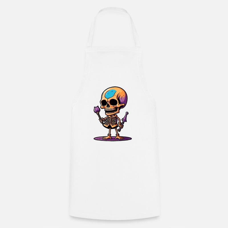Squelette - Tablier de cuisine - blanc