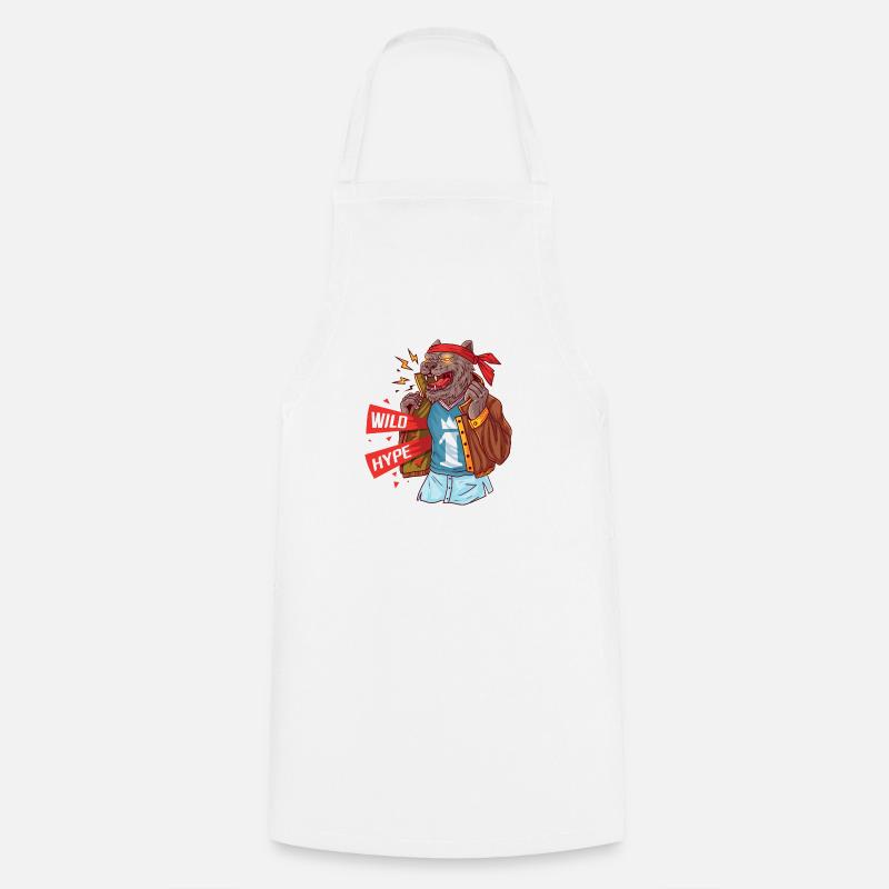 Wolf with current attributes of masculinity - Cooking Apron - white