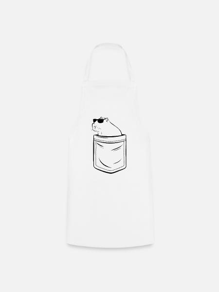 Mein Capybara in der Tasche - Brusttasche - Kochschürze - Weiß