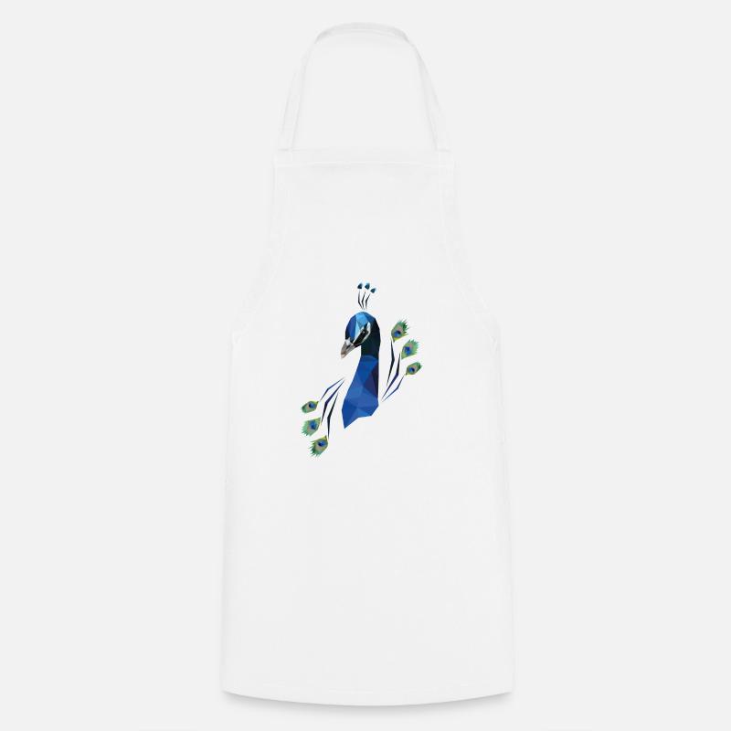 paon bleu - Tablier de cuisine - blanc