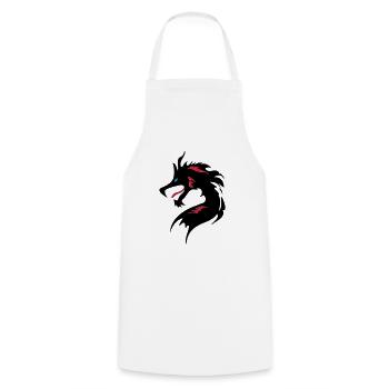 ❤️👄🐉Cool Dragon Head-I Love Dragon- 龍 - Tablier de cuisine - blanc - Devant - AI Model Male 185 dark (185cm)