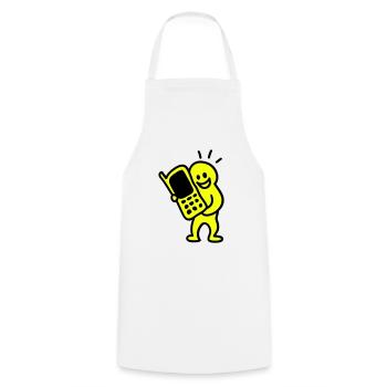 Tefefonieren mobile phone - Cooking Apron - white - Front - AI Model Male 185 dark (185cm)