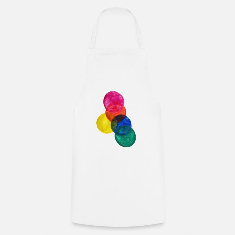 Coloured Circles - Cooking Apron - white