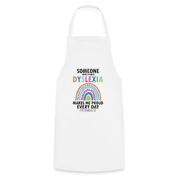 Dyslexia Teacher for Legathenia Therapists - Cooking Apron - white - Front - AI Model Male 185 dark (185cm)