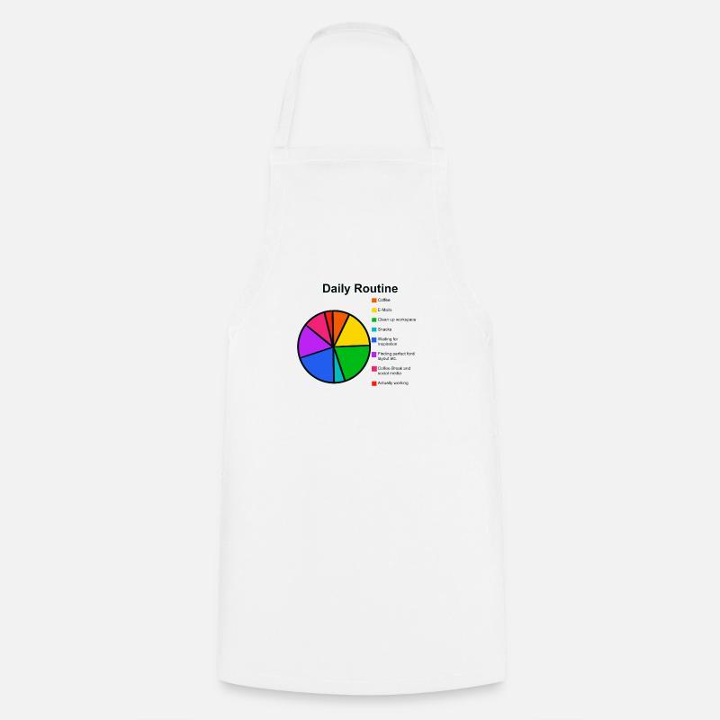 Student Daily Routine B.A. M.A. Ph.D - Cooking Apron - white