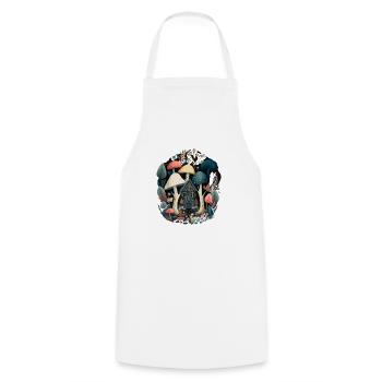 Cottagecore champignons champignons vintage - Tablier de cuisine - blanc - Devant - AI Model Male 185 dark (185cm)