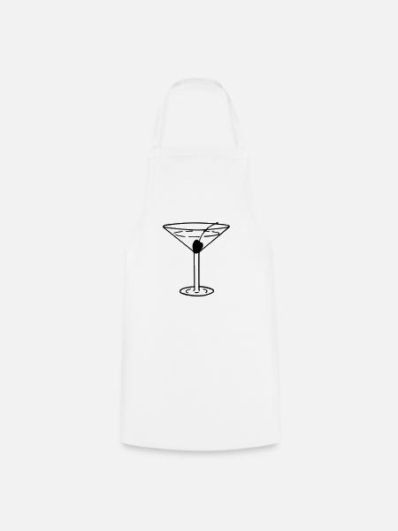 Martini mit Olive - Kochschürze - Weiß