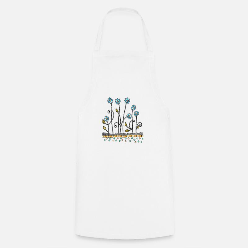 Fleurs - Tablier de cuisine - blanc