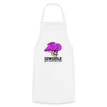 Cowgirls Just Wanna Have Fun - Cooking Apron - white - Front - AI Model Male 185 dark (185cm)