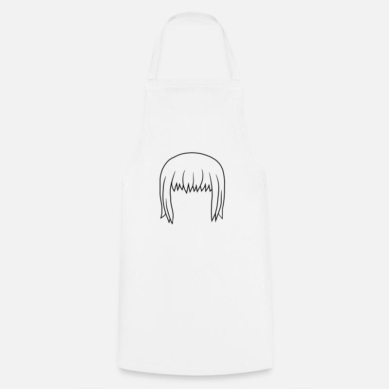 Bob Coiffure Bob Hair Head - Tablier de cuisine - blanc