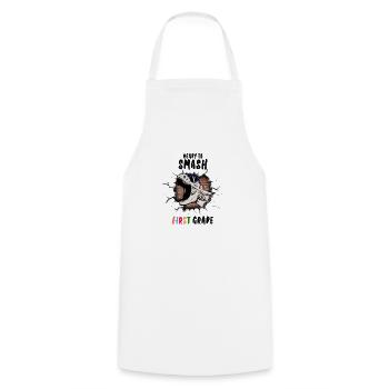 Ready To Smash First Grade - Cooking Apron - white - Front - AI Model Male 185 dark (185cm)